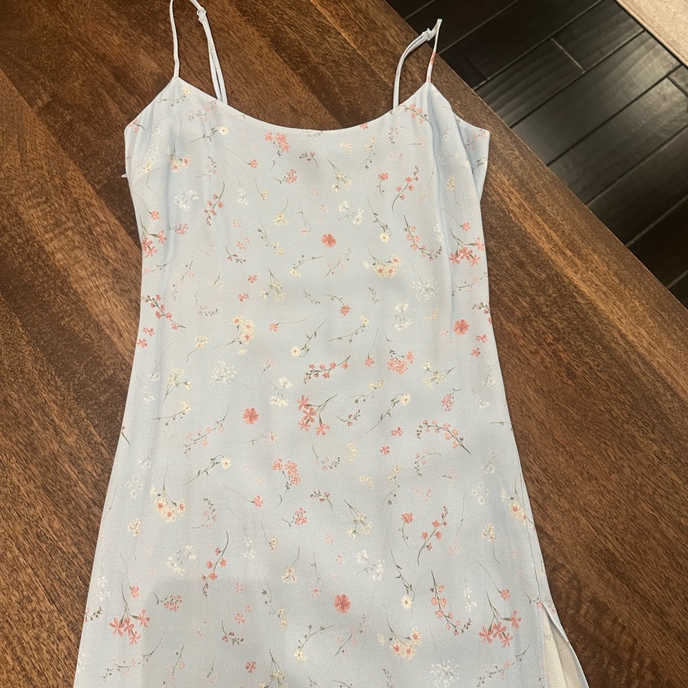 Aritzia Affogato Dress in Light Blue and Pink